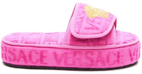 pink versace slippers|female versace slippers.